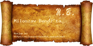 Miloszav Benáta névjegykártya